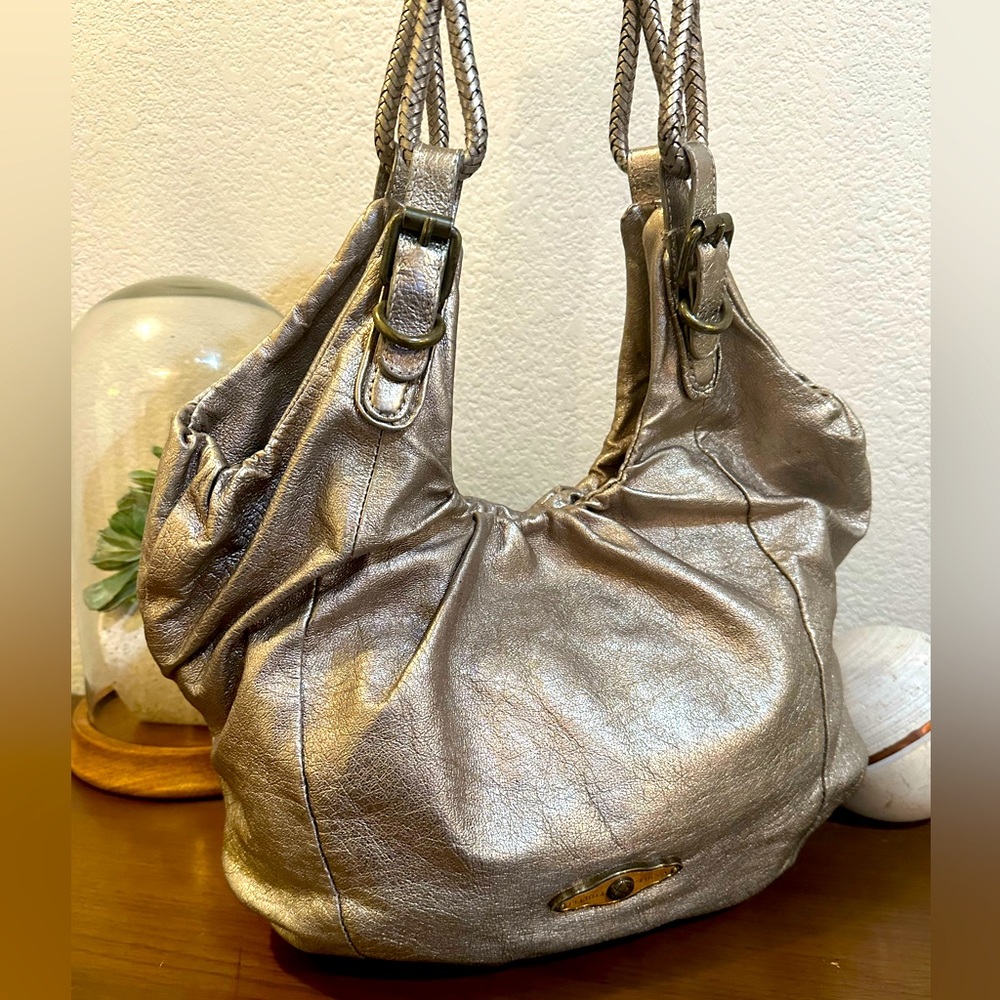 Elliott Lucca XL Metallic Leather Hobo Bag/Shoulder Bag - Picture 2 of 14